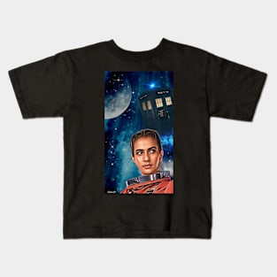 13th doctor/ yaz orange space suite Kids T-Shirt